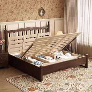 <span class=keywords><strong>เตียง</strong></span>ขนาดควีนไซส์ทำจากไม้เนื้อแข็งแบบอเมริกันวินด์เซอร์สไตล์ฝรั่งเศสดีไซน์ย้อนยุคพร้อม<span class=keywords><strong>ที่</strong></span>เก็บของไฟหรูหราขนาด1.81.5เมตรเฟอร์นิเจอร์ภายในบ้านทำจากไม้เนื้อแข็งทั้งหมด - Product Image 4