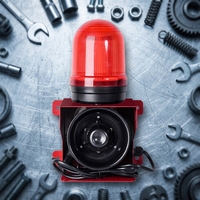 Sirène d'alarme incendie, lumière d'avertissement sonore et lumineuse de type rouge, haute puissance sonore, haute puissance TSG-01