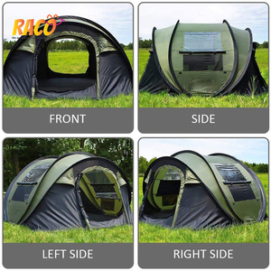 Tienda de campaña fácil de instalar para 4 personas, carpas familiares instantáneas para acampar, Senderismo y viajes, impermeable, configuración automática, 2 puertas - Product Image 3