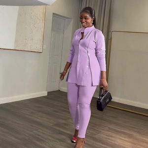 Euro-americano K3137 Sexy collant in raso sottile vestito caldo di vendita manica lunga con spacco con bottone Casual aderente tinta unita - Product Image 3