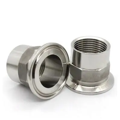 Stainless steel 304/316 sanitary external thread tri-clamp ferrule with hexagon pipe fittings