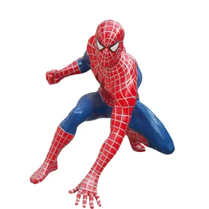 映画アクションフィギュアスーパーヒーロースパイダーマン彫刻販売用グラスファイバー像カスタム等身大飾り