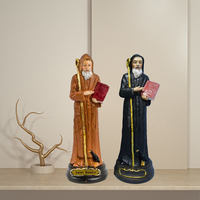 Statue religieuse de Saint Benoît personnalisée en résine 3D, faite à la main et peinte à la main, de 4,8 à 12 pouces, décoration de bureau de Noël catholique