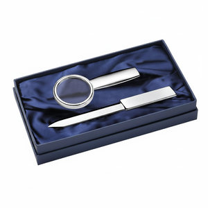 Elegante set regalo con lente d'ingrandimento e aprilettere in acciaio inossidabile, regalo aziendale - Product Image 2