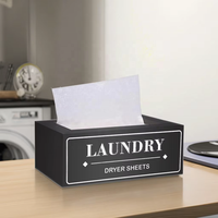 Distributeur de feuilles de sèche-linge de style ferme Conteneur rectangulaire en bois rustique pour décor de buanderie moderne