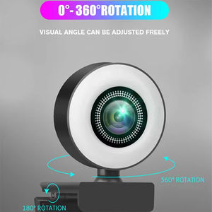 1080P Mini Caméra Full HD <span class=keywords><strong>Webcam</strong></span> Avec Anneau Lumière Microphone USB Diffusion En Direct Pour Youtube <span class=keywords><strong>PC</strong></span> Ordinateur Portable Prise De Vue Vidéo - Product Image 4