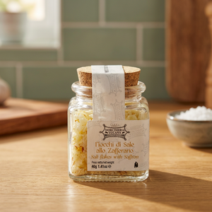 SAFRAN SALT Sal de Mesa en Polvo Refinada Hecha a Mano en Frasco de Vidrio 40g Amarilla Italia - Product Image 3