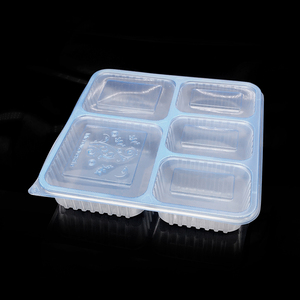 Eco-friendly Plastic Meal Prep box 5 Compartment disposable lunch box with Lids