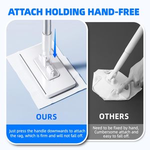 Mopa de Limpieza de Pisos con Sujeción Automática, Paños Reemplazables, Toallas de Repuesto, Paño Húmedo, Limpiador de Ventanas, Mopa Plana Desechable - Product Image 5