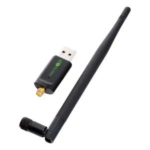 Adaptor Bluetooth WiFi USB 600Mbps 2 in 1, Dongle Dual Band 2.4GHz dan 5GHz LAN nirkabel dengan penerima antena