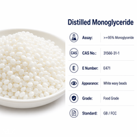 LCHBIO Monoglycéride Distillé 95% 31566-31-1 Poudre de Qualité Alimentaire - Émulsifiant pour Produits de Boulangerie et Laitiers Certifié ISO 22000 HACCP