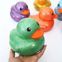 Canard avec paillettes scintillantes, jouets de bain en caoutchouc personnalisés pour enfants, imprimés avec des motifs exclusifs, en vrac, mini, petits