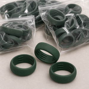 Coque de protection en silicone Oura Ring 5/4 Galaxy Ring RingConn Ultrahuman, motif gaufré vert forêt, pour anneau intelligent, texte personnalisé - Product Image 6