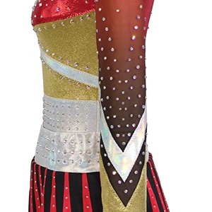 Abbigliamento di danza allegria all'ingrosso personalizzato di alta qualità Modulare rosso con cristallo lucido per le ragazze - Product Image 6