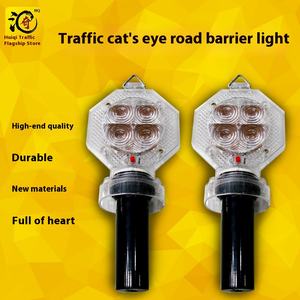 Grande tarte LED œil de chat voyant de signalisation barrage routier lumière clignotante stroboscopique fleur de prunier conception cône de route installations supérieures - Product Image 6