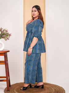 Women's <b>Tie</b>-<b>Dye</b> Ankle Length Top With Trouser Half Sleeve Cord <b>Set</b> For Women Cotton Long Jumpsuits Western Dress for Women - Product Image 3