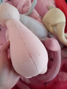 Peluches de Pâques roses, lapin de Pâques rayé, poupée lapin douce, décorations d'<span class=keywords><strong>anniversaire</strong></span>, jouet lapin rose <span class=keywords><strong>beige</strong></span> - Product Image 6