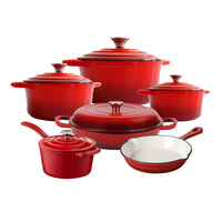 Ensemble de casseroles et poêles en fonte émaillée de haute qualité, classiques, antiadhésives, multifonctionnelles, pour la cuisine quotidienne à la maison
