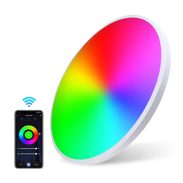 24W Graffiti APP WiFi Smart RGB Ceiling Light Alexa Voice Google Bluetooth 7 Colour Ceiling Light For Home