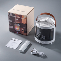 Diffuseur d'aromathérapie électrique ultrasonique en plastique avec simulation de flamme 3D volcan, 300 ml, huile essentielle Aurora, télécommande