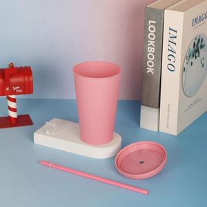 Vaso de Plástico PP de Pared Simple, 24 oz, Personalizable con Logotipo, Libre de BPA, Portátil, de Grado Alimenticio, Colorido, para Jugos y Agua, con Pajita - Product Image 5