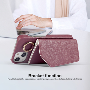 Portefeuille en cuir sac de téléphone étui bandoulière portefeuille porte-clés téléphone portable étui porte-carte béquille pour <span class=keywords><strong>iphone</strong></span> 14 pro max - Product Image 3