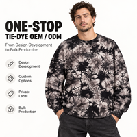 Sweat-shirt à col rond en tricot tie-dye 100% coton, étiquette privée OEM ODM pour les marques de streetwear d'automne