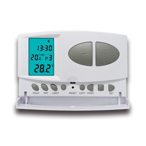 <span class=keywords><strong>Thermostat</strong></span> filaire programmable électronique LCD blanc à bouton-poussoir 230V <span class=keywords><strong>pour</strong></span> système CVC et chaudière - Product Image 1
