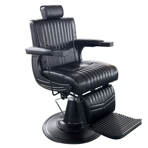 Chaise de Barbier Ergonomique Portable Prête à l'Expédition avec Pompe Hydraulique Noire Robuste Pliable pour Coiffeur en Salon - Product Image 1
