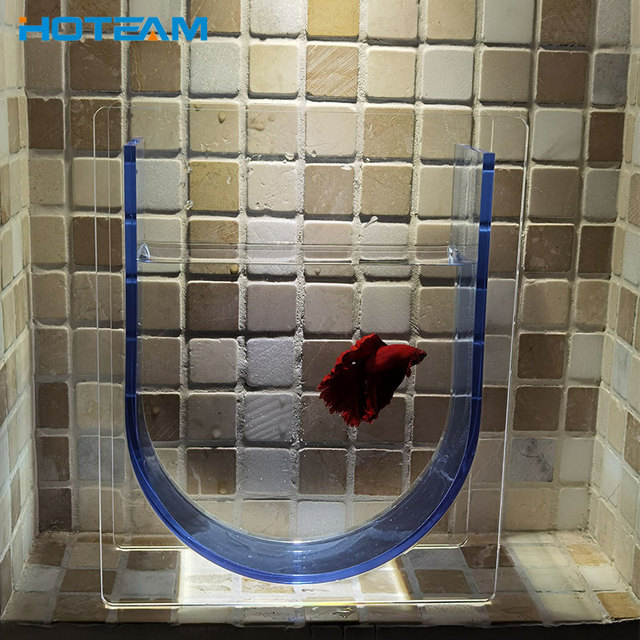 Luxury U-Shaped Clear Acrylic Fish Tank Betta Aquarium Desktop Goldfish Bowl Minimalist Decorative Tank for Home Office Desk