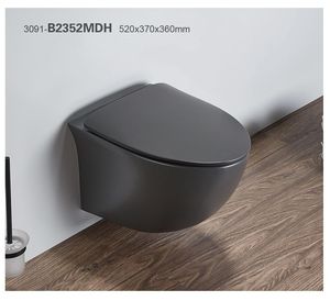PATE B2352MB, allemagne, pays-bas, espagne, standard, noir mat, fixation murale, toilette sans bords, suspension murale, toilette suspendue - Product Image 6