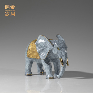 Copper And Gold Years <b>Elephant</b> Brass Ornament Handmade Artistic Figure For Living Room Table Housewarming <b>Gift</b> - Product Image 5
