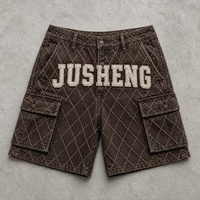 Shorts cargo pour hommes, poche utilitaire, effet usé, matelassé, personnalisé