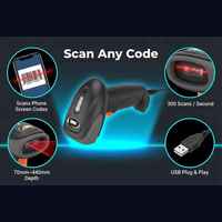 Lecteur de codes-barres 1D antistatique UMG-HS10 ±10KV, filaire USB, portable, pour applications industrielles et de vente au détail