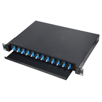 Panel de Conexiones de Fibra Óptica 1U SC, Cajón Óptico de Modelo Único LC para Servidor en Rack, ODF de Fibra para FTTH, Panel de Conexiones de Fibra Tipo Cajón