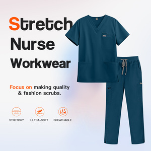 Tenue <span class=keywords><strong>de</strong></span> travail zippée coupe athlétique pour esthéticiennes et chirurgiens, fabriquée à Ottawa avec un tissu durable et doux en mélange d'élasthanne 42192 - Product Image 2