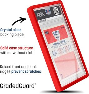 GradedGuard Card Holder 7 Inch <b>Red</b> Hard TPU Material Protective Sleeve for PSA Graded Cards - Product Image 6