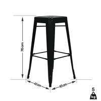 Meubles d'extérieur Vente en gros Bon marché Comptoir Haut Pieds Chaises Tabourets de bar Tolix Empilables Fer Métal