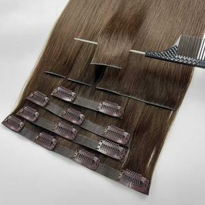 Extensions de cheveux naturels en gros, sans couture, en PU, 100 % cheveux humains vierges, extensions à clipser, extensions de cheveux Remy - Product Image 4