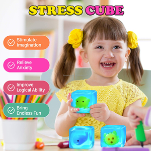 Squishy Stress Cube <b>Fidget</b> Toys for Adults Kids-Glow in the Dark Sensory Soft Toy EVA Material Autism Stress Relief Squeeze Ball - Product Image 3