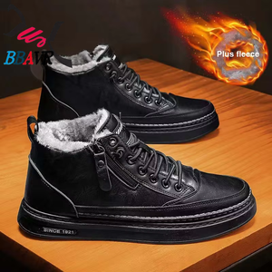 Zapatos Casuales Ligeros de Skateboarding para Hombre de Primera Calidad, con Forro de Terciopelo y Algodón, Resistentes al Desgaste, Negros, con Suela de EVA y PU, para Primavera y Otoño - Product Image 3
