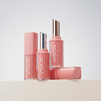 Conteneur vide pour gloss à lèvres de 4 ml, bouchon à vis en plastique, tube de gloss à lèvres rose rouge personnalisable, flacon d'huile à lèvres, logo personnalisé