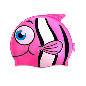 Bonnet de bain en forme de <span class=keywords><strong>poisson</strong></span> CAP400 pour enfants, garçon et fille, en silicone mignon, inodore, sûr, bonnet de piscine pour les jeunes, couleurs personnalisées - Product Image 2