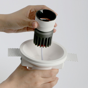 Aisilan 호텔 욕실 천장 스팟 피팅 세트 안티 눈부심 COB 조명 라운드 광장 LED Recessed 석고 석고 통 - Product Image 3