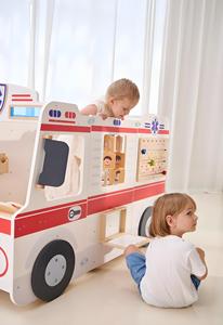 Novedad al por mayor: Juguetes de madera para juegos de rol de teatro, Ambulancia de madera, Equipo de juego de rol para niños, Ciudad de juegos interior - Product Image 3