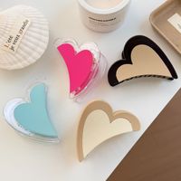 Pince à cheveux YuXi en forme de cœur pour fille, simple et polyvalente, en acétate, pince requin cœur, nouvelle collection 2026, accessoire capillaire