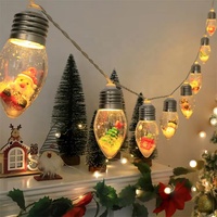 Guirnalda de Luces Decorativas Navideñas Vintage de 6.6 Pies, 10 Bombillas LED con Diseño de Bola de Nieve, Adornos para Decoración Navideña de Interiores