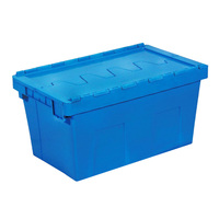 Caisse en plastique solide empilable, caisse multifonction emboîtable avec couvercles, caisse industrielle en plastique solide et grillagée pour entrepôt