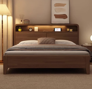 Hot <strong>Sale</strong> Modern Home Bedroom Furniture Wholesale Birch Wood Adjustable Height Eco-Friendly Storage <strong>Bed</strong> with Drawers - Product Image 1