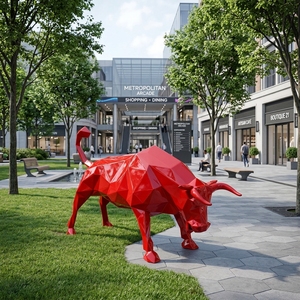 Estatua <span class=keywords><strong>de</strong></span> <span class=keywords><strong>Toro</strong></span> Rojo Geométrica <span class=keywords><strong>de</strong></span> Resina <span class=keywords><strong>de</strong></span> Fibra <span class=keywords><strong>de</strong></span> Vidrio con Forma <span class=keywords><strong>de</strong></span> Animal, 140 cm, 30 kg, para Decoración <span class=keywords><strong>de</strong></span> Interiores y Coleccionismo, Gran Venta 2019 - Product Image 3